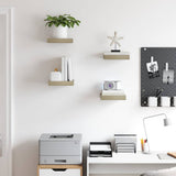 Vidaxl wandschappen zwevend 4 st 23x23,5x3,8 cm mdf eikenkleurig