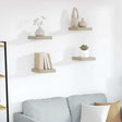 Vidaxl wandschappen zwevend 4 st 23x23,5x3,8 cm mdf eikenkleurig