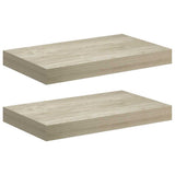 Vidaxl wandschappen zwevend 2 st 40x23x3,8 cm mdf eikenkleurig