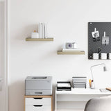 Vidaxl wandschappen zwevend 2 st 40x23x3,8 cm mdf eikenkleurig