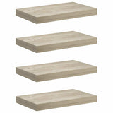 Vidaxl wandschappen zwevend 4 st 40x23x3,8 cm mdf eikenkleurig