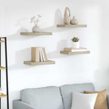 Vidaxl wandschappen zwevend 4 st 40x23x3,8 cm mdf eikenkleurig