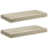 Vidaxl wandschappen zwevend 2 st 50x23x3,8 cm mdf eikenkleurig