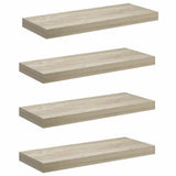 Vidaxl wandschappen zwevend 4 st 60x23,5x3,8 cm mdf eikenkleurig