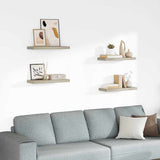 Vidaxl wandschappen zwevend 4 st 60x23,5x3,8 cm mdf eikenkleurig