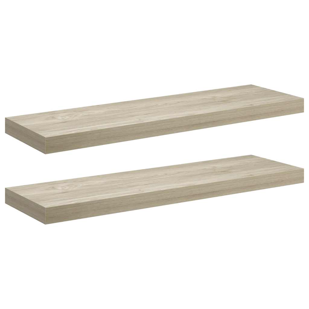 Vidaxl wandschappen zwevend 2 st 80x23,5x3,8 cm mdf eikenkleurig