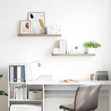 Vidaxl wandschappen zwevend 2 st 80x23,5x3,8 cm mdf eikenkleurig
