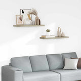 Vidaxl wandschappen zwevend 2 st 80x23,5x3,8 cm mdf eikenkleurig