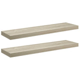 Vidaxl wandschappen zwevend 2 st 90x23,5x3,8 cm mdf eikenkleurig