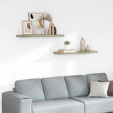 Vidaxl wandschappen zwevend 2 st 90x23,5x3,8 cm mdf eikenkleurig