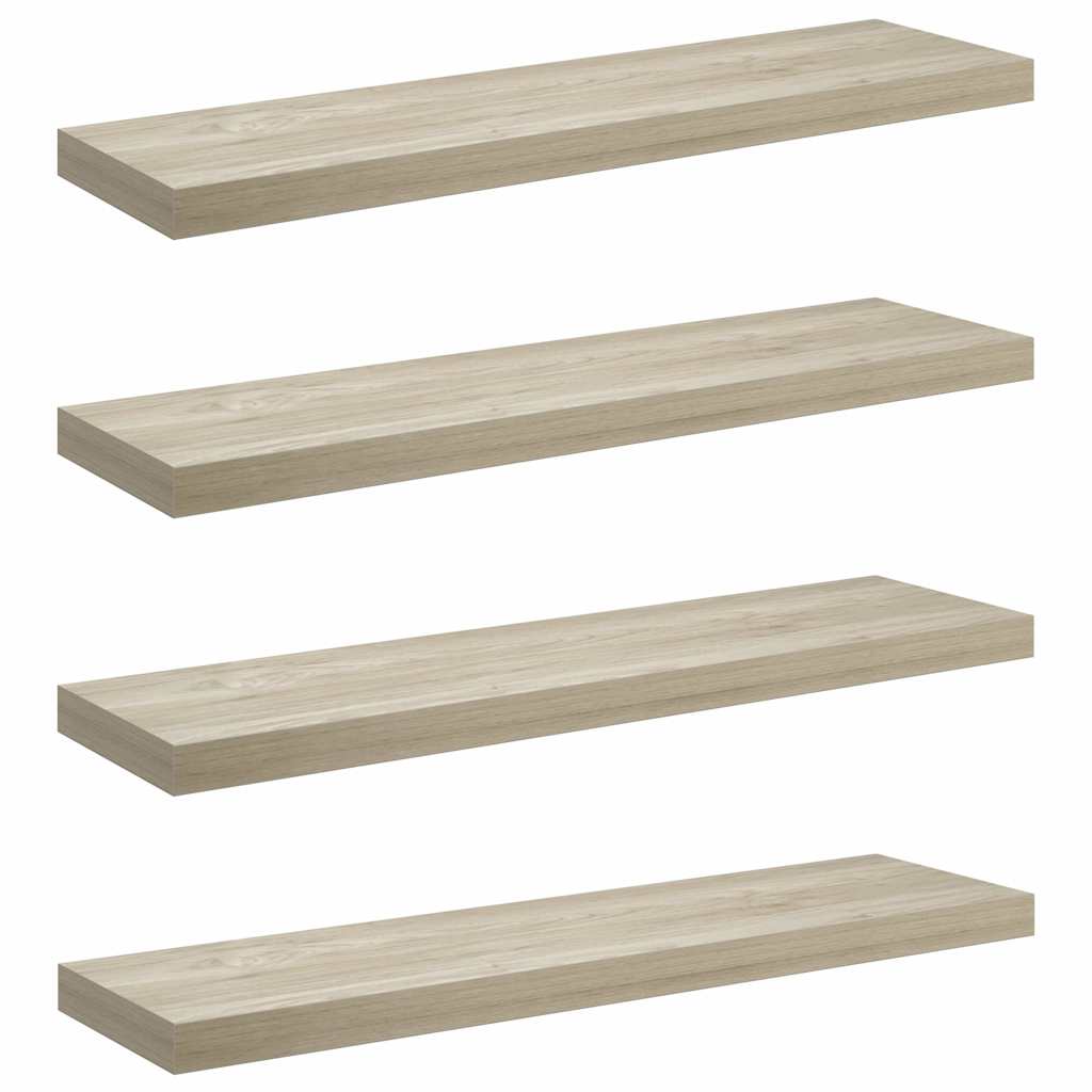 Vidaxl wandschappen zwevend 4 st 90x23,5x3,8 cm mdf eikenkleurig