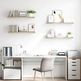 Vidaxl wandschappen zwevend 4 st 90x23,5x3,8 cm mdf eikenkleurig