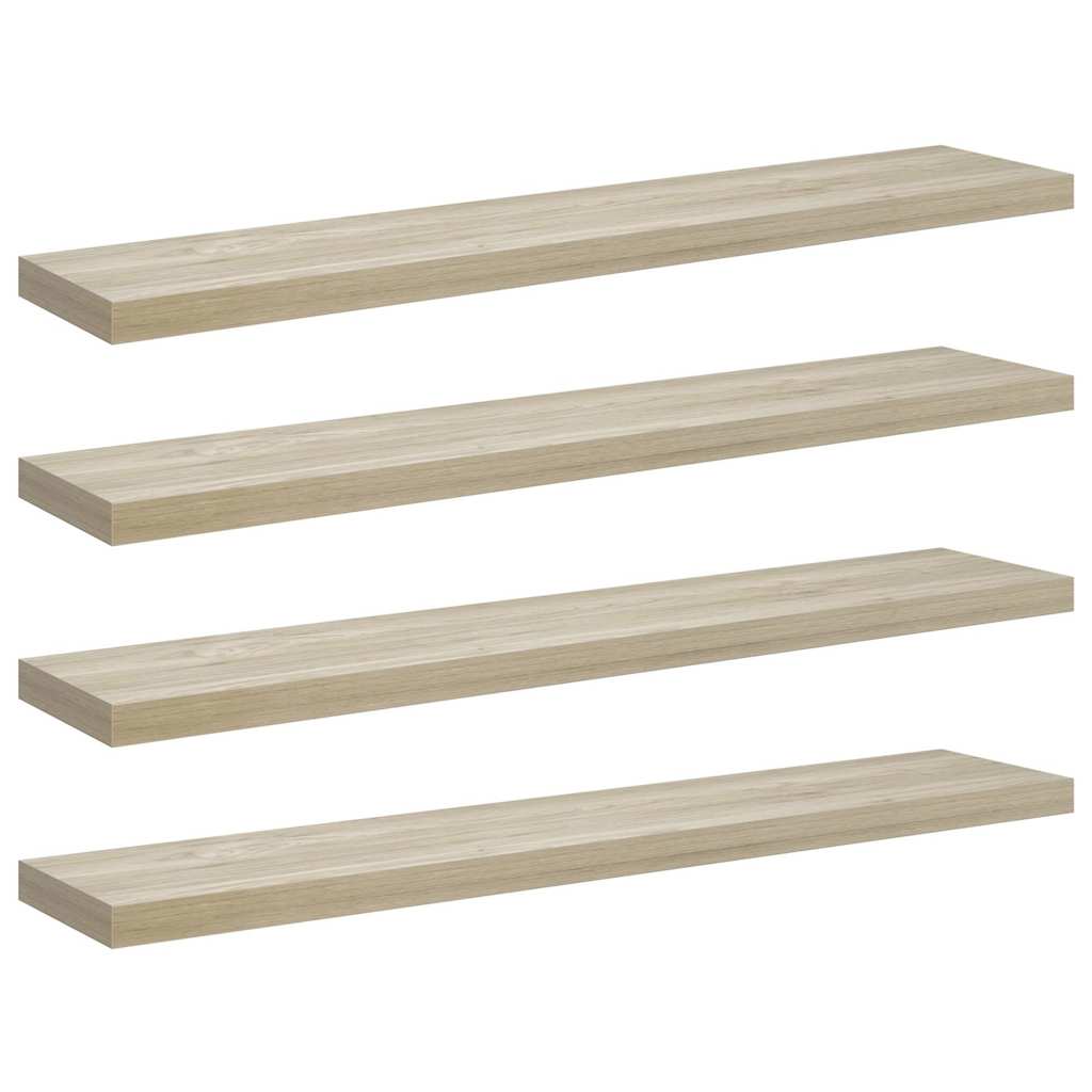 Vidaxl wandschappen zwevend 4 st 120x23,5x3,8 cm mdf eikenkleurig
