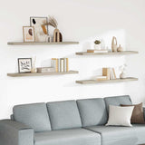 Vidaxl wandschappen zwevend 4 st 120x23,5x3,8 cm mdf eikenkleurig