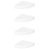 Vidaxl zwevende hoekplanken 4 st hoogglans wit 25x25x3,8 cm mdf
