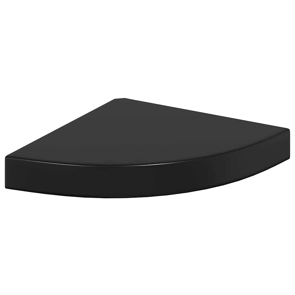 Vidaxl hoekschap zwevend 25x25x3,8 cm mdf hoogglans zwart