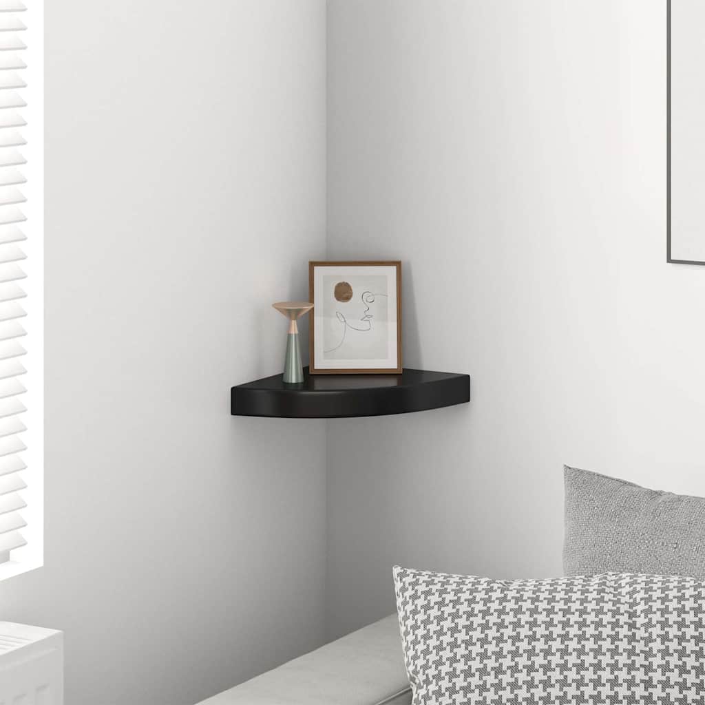 Vidaxl hoekschap zwevend 25x25x3,8 cm mdf hoogglans zwart