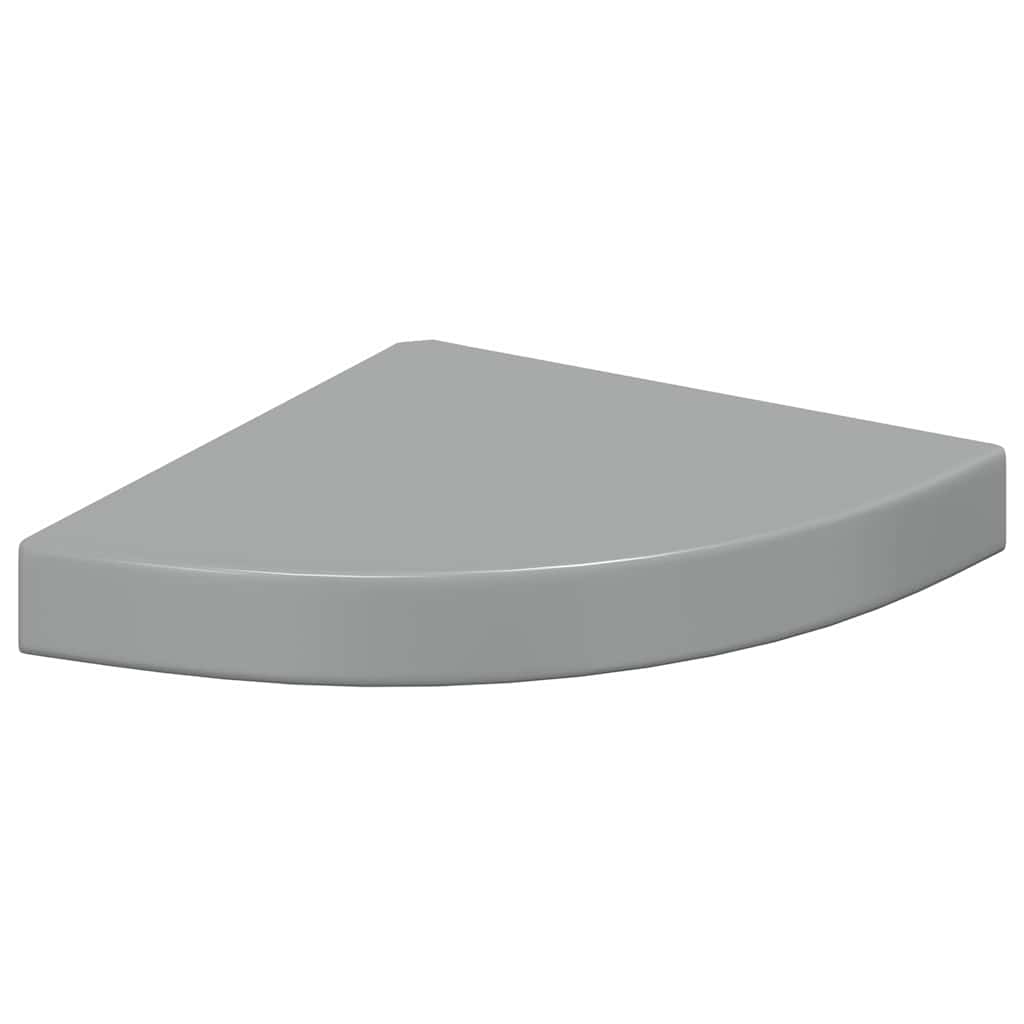 Vidaxl hoekschap zwevend 25x25x3,8 cm mdf hoogglans grijs