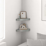 Vidaxl hoekschappen zwevend 2 st 25x25x3,8 cm mdf hoogglans grijs