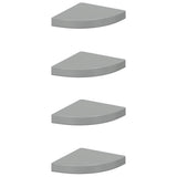 Vidaxl hoekschappen zwevend 4 st 25x25x3,8 cm mdf hoogglans grijs