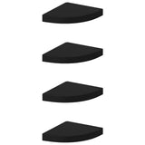 Vidaxl hoekschappen zwevend 4 st 25x25x3,8 cm mdf zwart