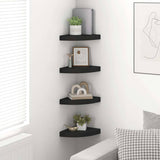Vidaxl hoekschappen zwevend 4 st 25x25x3,8 cm mdf zwart