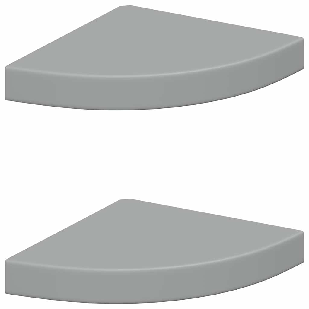 Vidaxl hoekschappen zwevend 2 st 25x25x3,8 cm mdf grijs