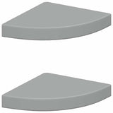Vidaxl hoekschappen zwevend 2 st 25x25x3,8 cm mdf grijs