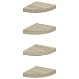 Vidaxl hoekschappen zwevend 4 st 25x25x3,8 cm mdf eikenkleurig