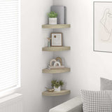 Vidaxl hoekschappen zwevend 4 st 25x25x3,8 cm mdf eikenkleurig