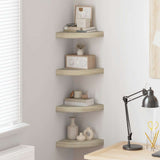 Vidaxl hoekschappen zwevend 4 st 25x25x3,8 cm mdf eikenkleurig