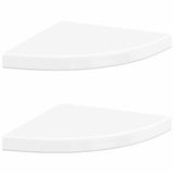 Vidaxl hoekschappen zwevend 2 st 35x35x3,8 cm mdf hoogglans wit