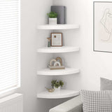 Vidaxl hoekschappen zwevend 4 st 35x35x3,8 cm mdf hoogglans wit