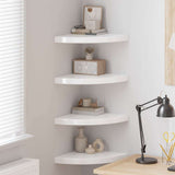 Vidaxl hoekschappen zwevend 4 st 35x35x3,8 cm mdf hoogglans wit