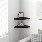 Vidaxl hoekschappen zwevend 2 st 35x35x3,8 cm mdf hoogglans zwart