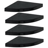 Vidaxl hoekschappen zwevend 4 st 35x35x3,8 cm mdf hoogglans zwart