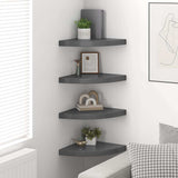 Vidaxl hoekschappen zwevend 4 st 35x35x3,8 cm mdf hoogglans grijs