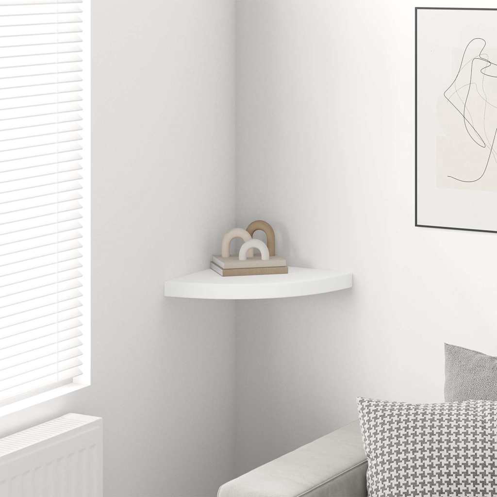 Vidaxl zwevende hoekplank wit 35x35x3,8 cm mdf