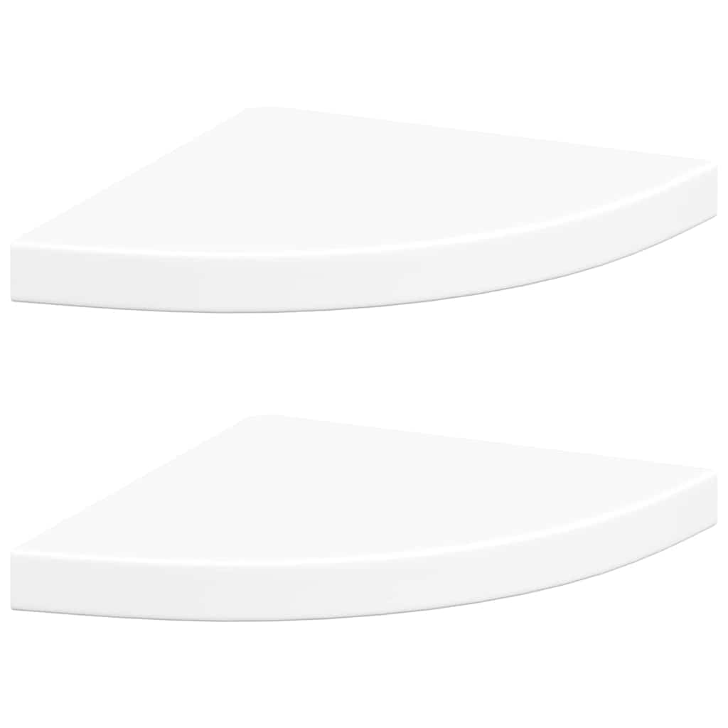Vidaxl zwevende hoekplanken 2 st wit 35x35x3,8 cm mdf