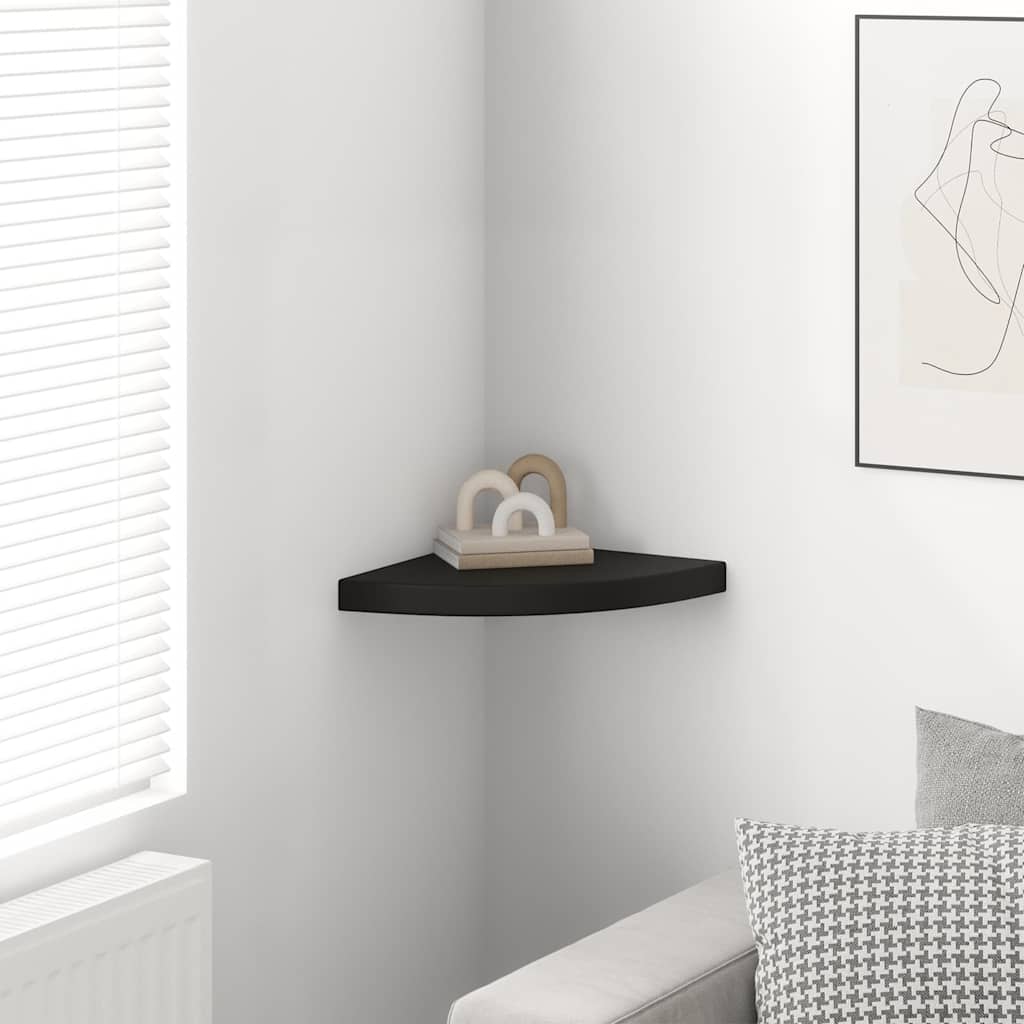 Vidaxl hoekschap zwevend 35x35x3,8 cm mdf zwart