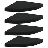 Vidaxl hoekschappen zwevend 4 st 35x35x3,8 cm mdf zwart