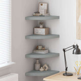 Vidaxl hoekschappen zwevend 4 st 35x35x3,8 cm mdf grijs
