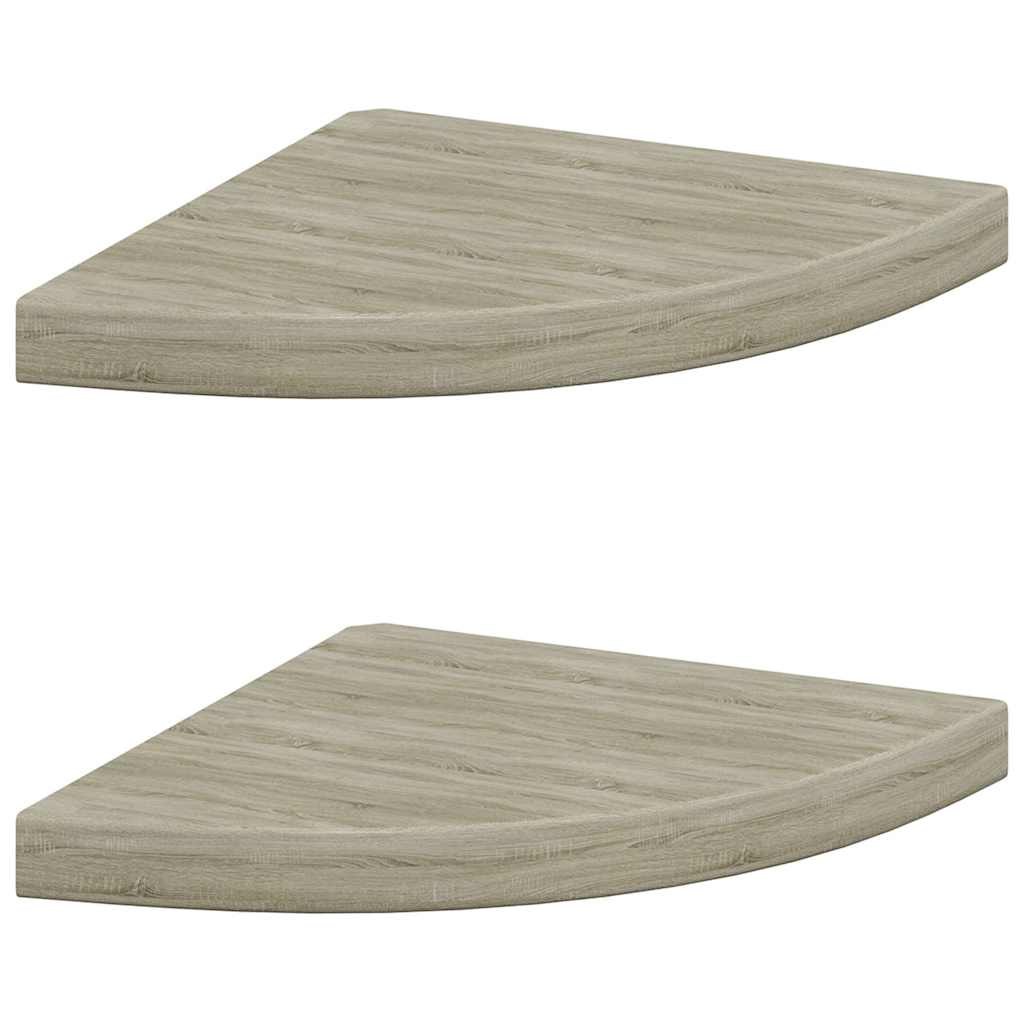 Vidaxl hoekschappen zwevend 2 st 35x35x3,8 cm mdf eikenkleurig