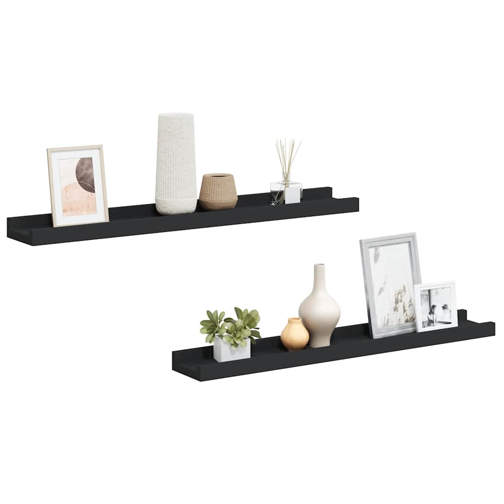Vidaxl fotoplanken 2 st 60x9x3 cm mdf zwart