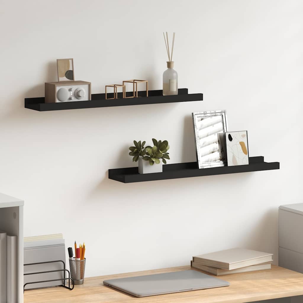 Vidaxl fotoplanken 2 st 60x9x3 cm mdf zwart