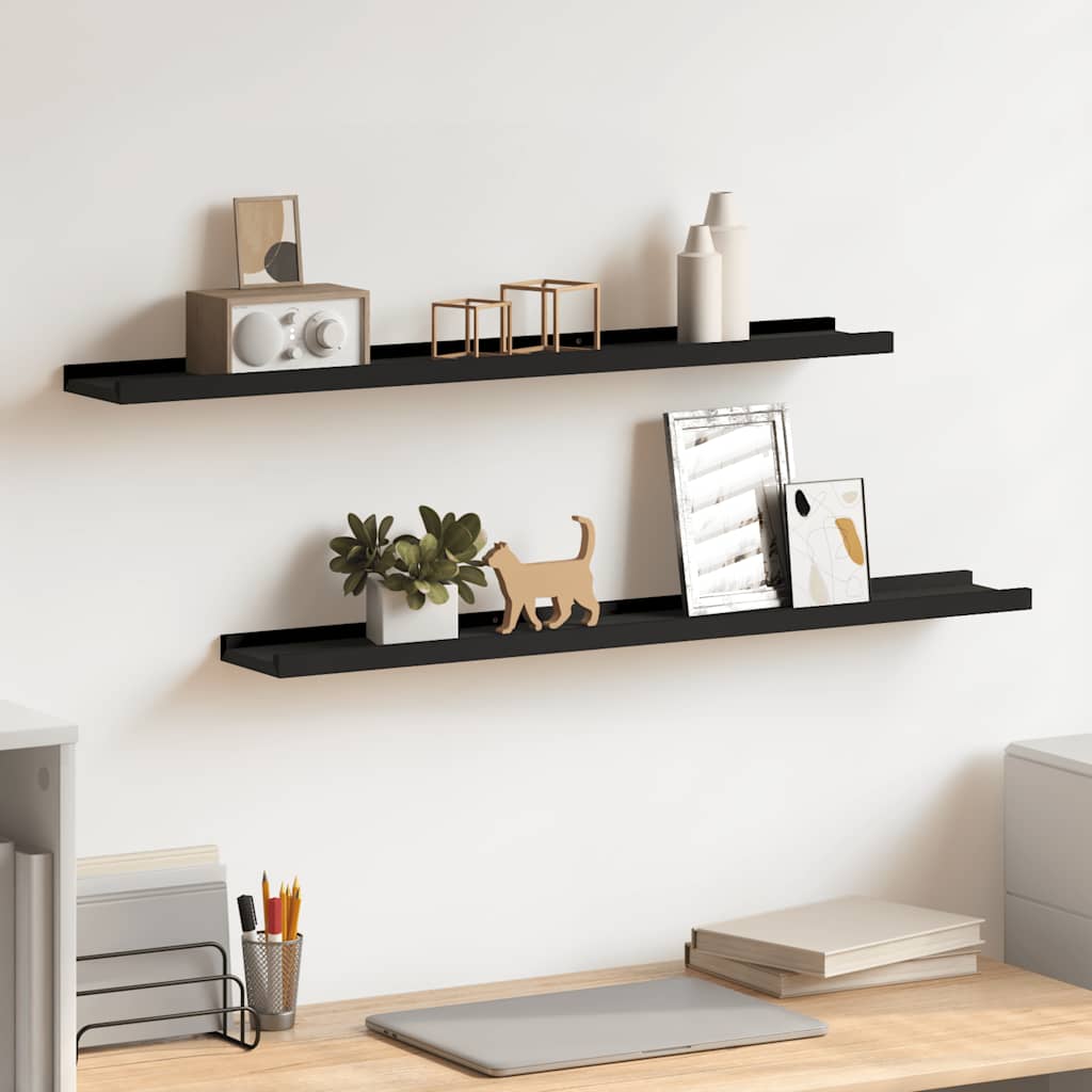 Vidaxl fotoplanken 2 st 80x9x3 cm mdf zwart