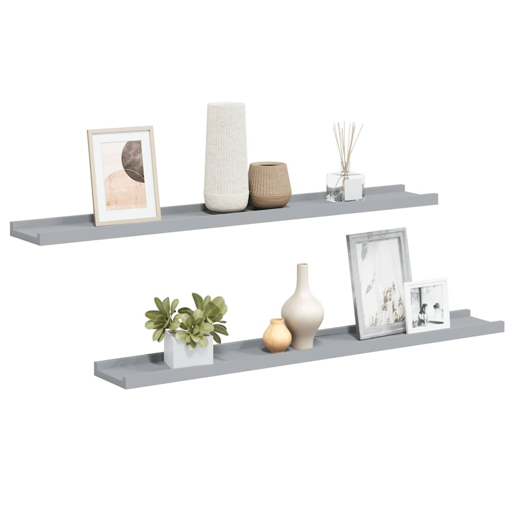 Vidaxl fotoplanken 2 st 80x9x3 cm mdf grijs