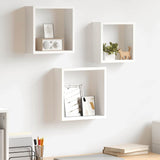 Vidaxl wandschappen kubus 3 st mdf wit