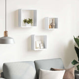 Vidaxl wandschappen kubus 3 st mdf wit