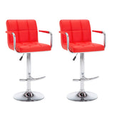 Vidaxl barstoelen 2 st kunstleer rood